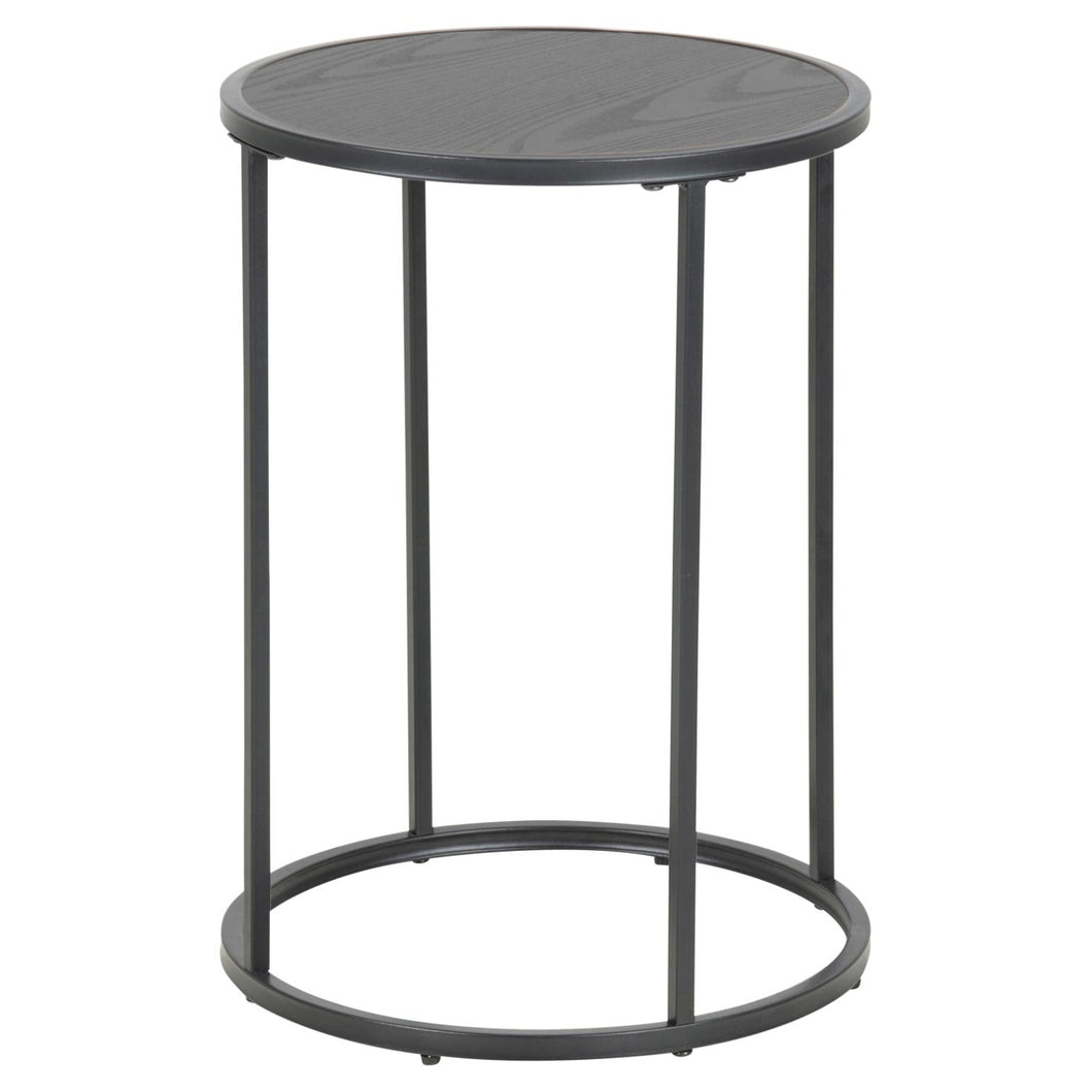 Seaford Side Table Black Rectangle Top And Metal Base 40cm