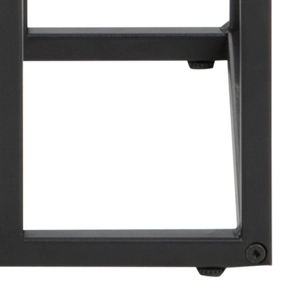 Seaford Over Arm C Shape Side Table With Black Top And Metal Base 43x35cm