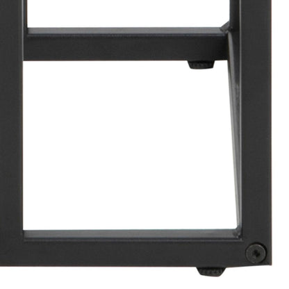 Seaford Over Arm C Shape Side Table With Black Top And Metal Base 43x35cm