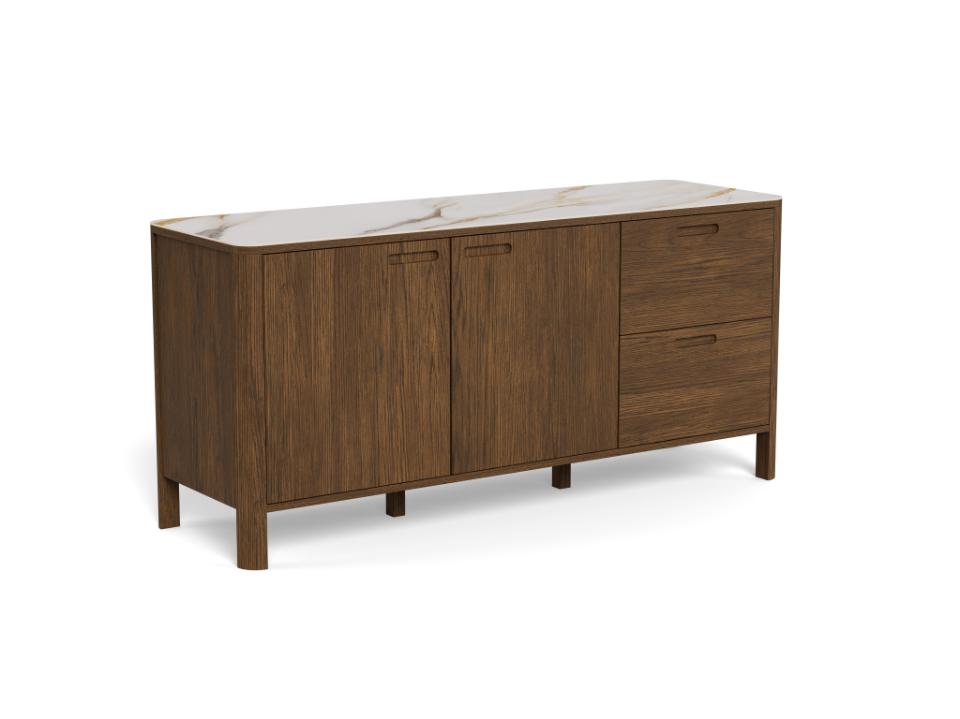 Wooden Southampton sideboard with ceramic top on a white background