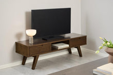 Load image into Gallery viewer, A-Line Long TV Unit With 2 Drawers And Shelf In Brown Oiled Oak 1.5m 150x40x45cm
