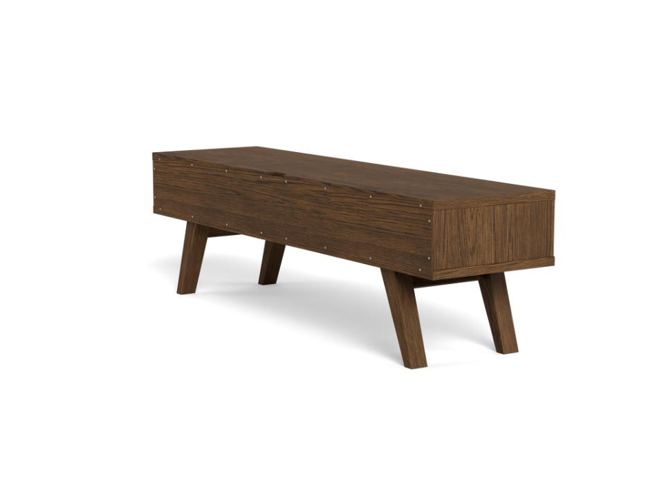 A-Line Long TV Unit With 2 Drawers And Shelf In Brown Oiled Oak 1.5m 150x40x45cm