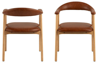 Addi Brandy Dining Chair With Armrests Set Of 2