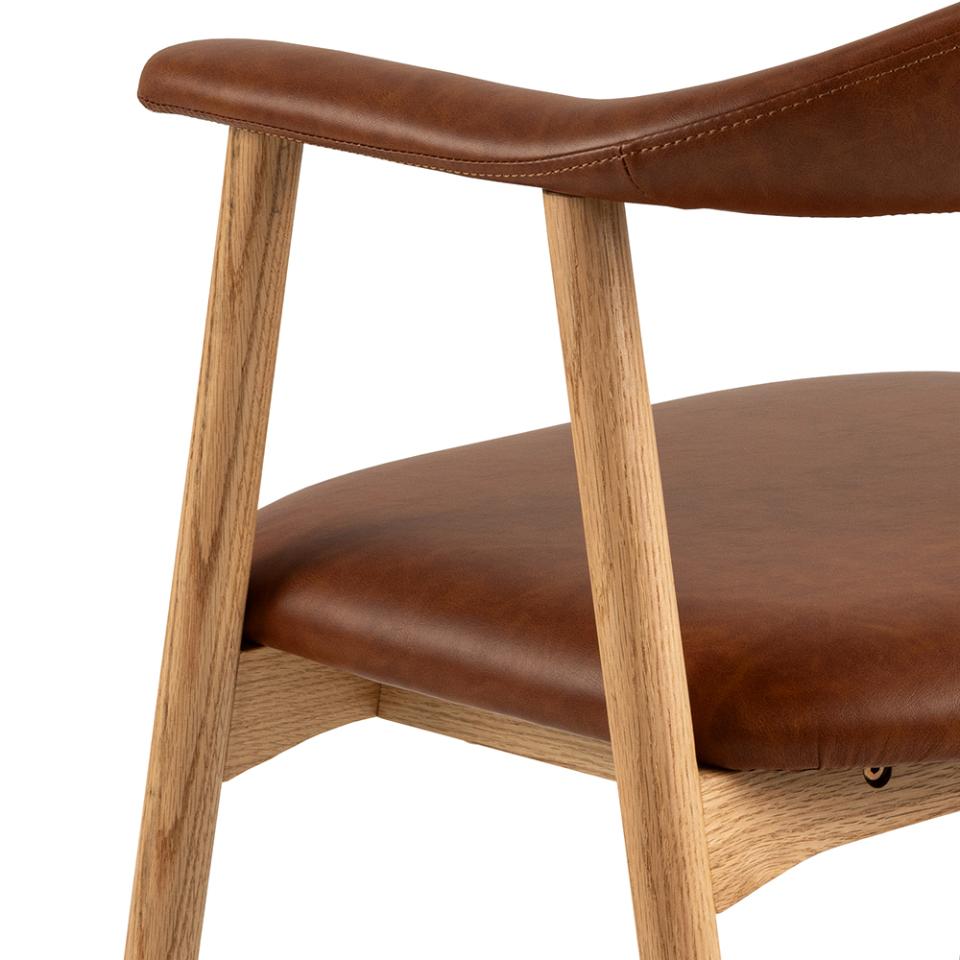 Addi Brandy Dining Chair With Armrests Set Of 2