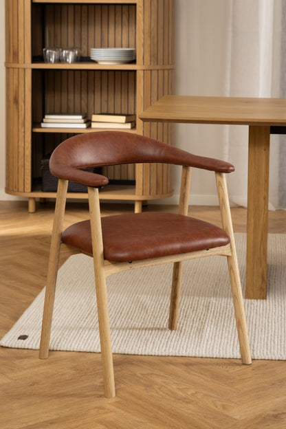 Addi Brandy Dining Chair With Armrests Set Of 2