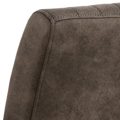 Adele Anthracite Designer Dining Chair With Armrest, Pocket Springs And Vertical Stitching, Set Of 2 Chairs