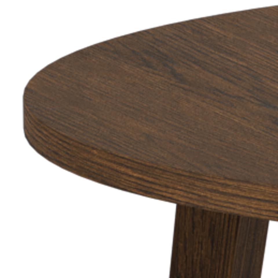 A-Line Round Dining Table In Brown Oak Spacious 120cm