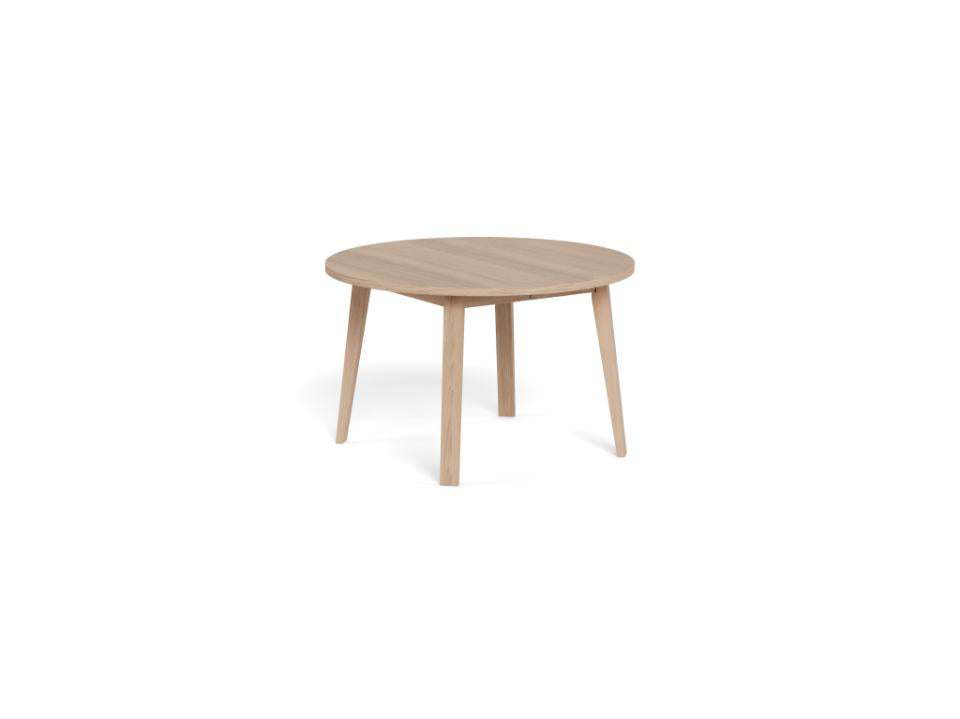 A-Line Round Dining Table In White Oak Spacious 120cm