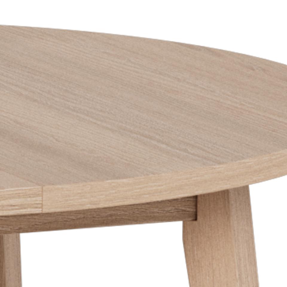 A-Line Round Dining Table In White Oak Spacious 120cm