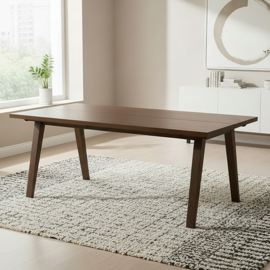A-Line Rectangle Dining Table In Brown Oak Spacious 200cm