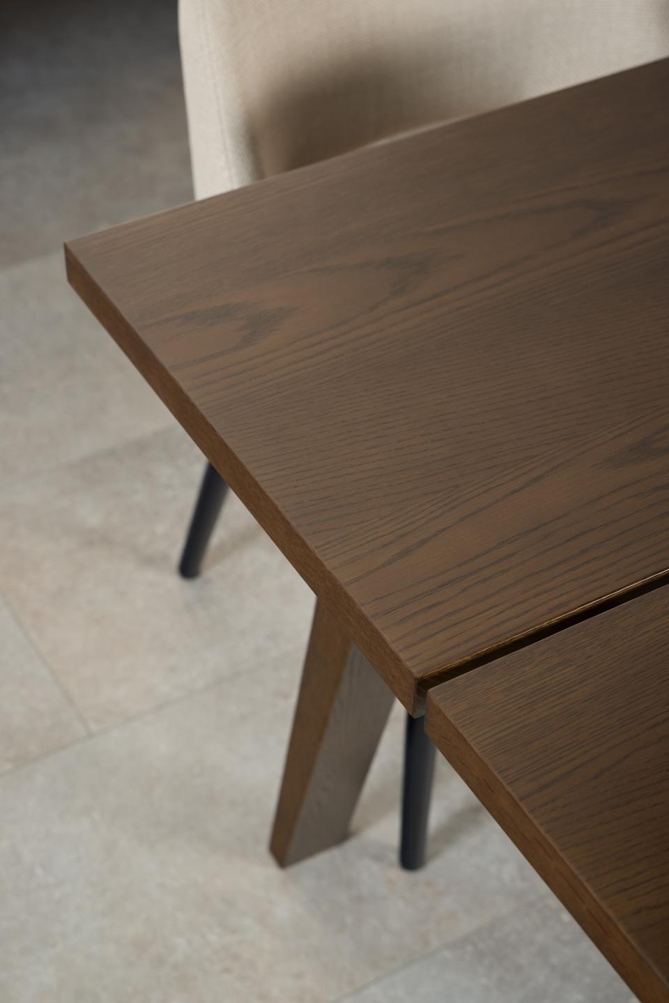 A-Line Rectangle Dining Table In Brown Oak Spacious 200cm