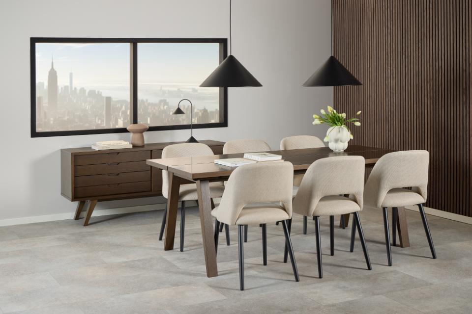A-Line Rectangle Dining Table In Brown Oak Spacious 200cm