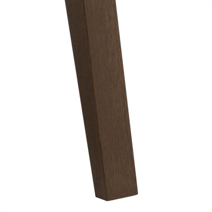 Wooden beam with a dark brown finish on a white background