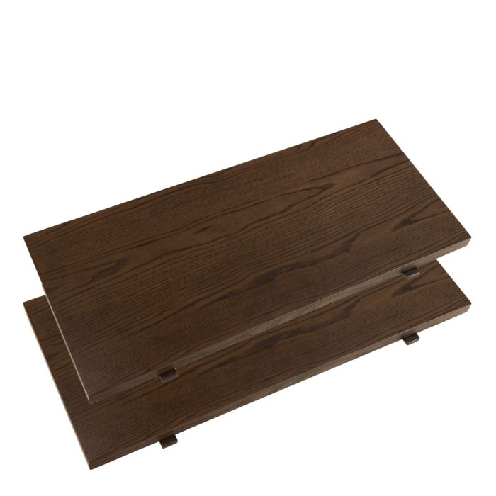 Two wooden deck boards on a white background