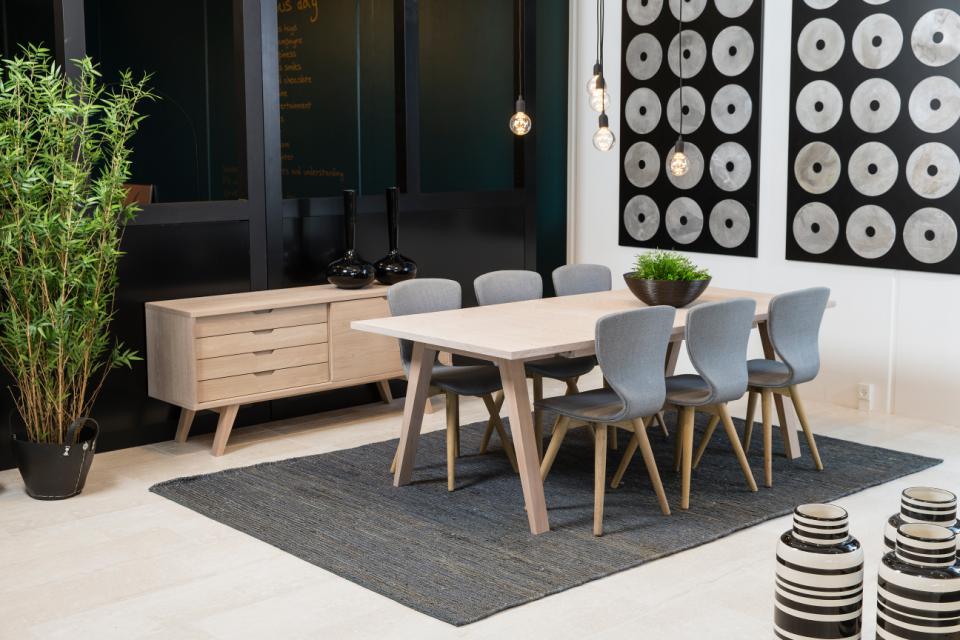 A-Line Extending Large Dining Table In White Oak Spacious 210cm To 310cm