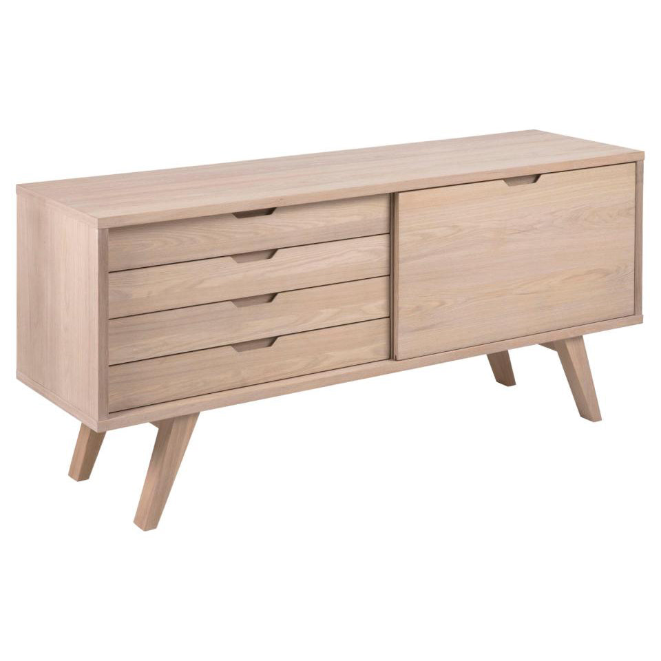 A-Line Buffet Sideboard Cabinet In White Oak With 4 Drawers And 1 Shelf 160x45x72cm