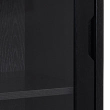 Load image into Gallery viewer, A-Line Deluxe Display Cabinet Black Oak With Glass Door And 2 Storage Drawers 72x36x145cm
