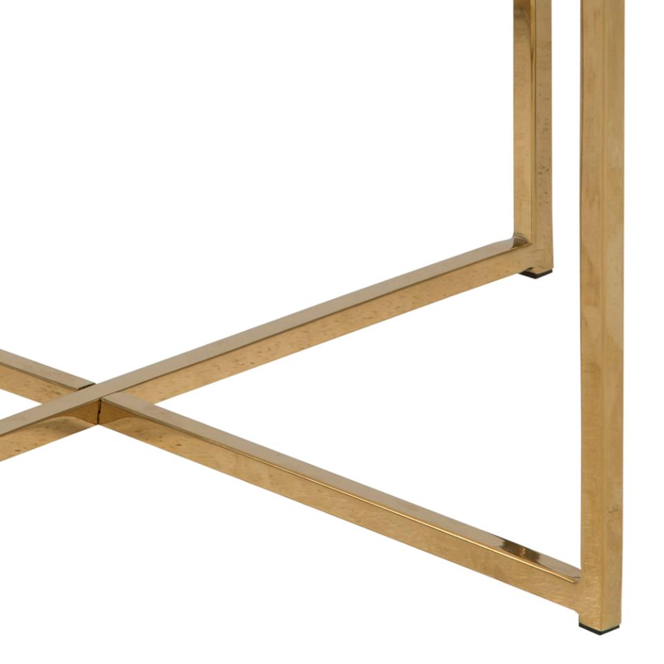 Alisma Square Side Table With A Green Marble Glass Top And Gold Base 50cm
