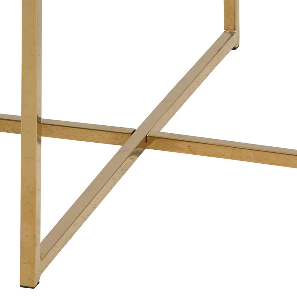 Alisma Square Side Table With A Green Marble Glass Top And Gold Base 50cm