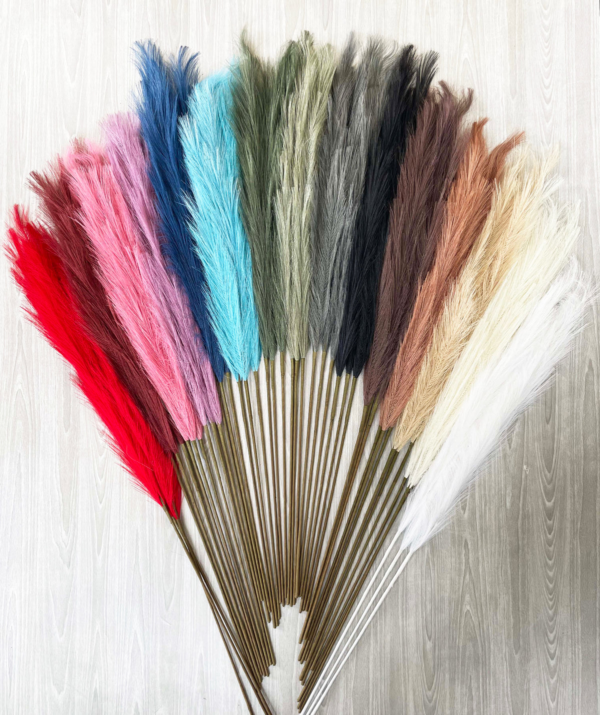 Large Faux Pampas Grass 6 Stems 115cm Tall Fluffy Artificial Dried Flower Décor Many Colours