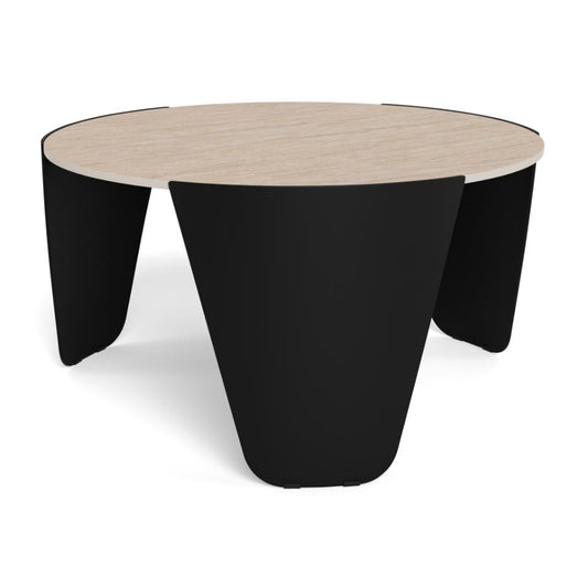 Altea Coffee Table With Ceramic Travertine Top And Steel Base Spacious 80cm
