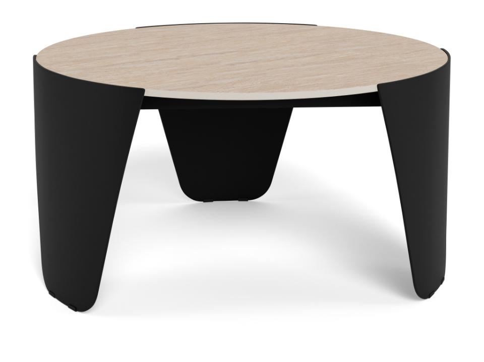 Altea Coffee Table With Ceramic Travertine Top And Steel Base Spacious 80cm