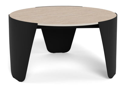 Altea Coffee Table With Ceramic Travertine Top And Steel Base Spacious 80cm