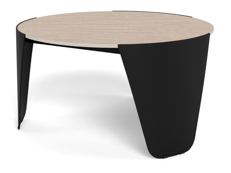 Altea Coffee Table With Ceramic Travertine Top And Steel Base Spacious 80cm