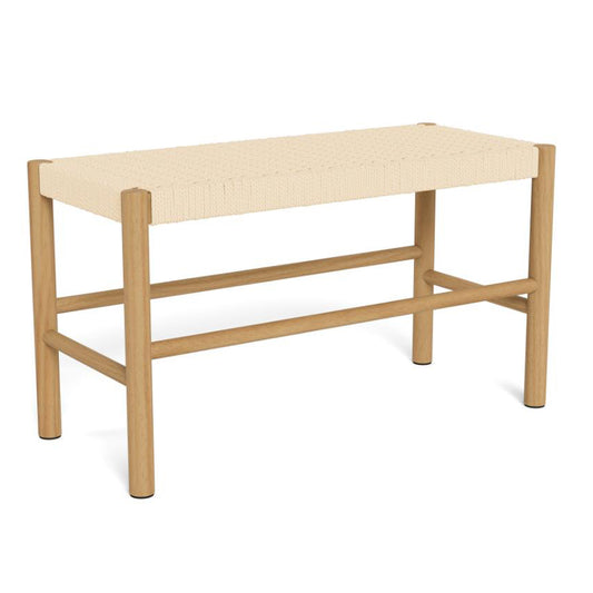 Alvin Bench With Weaved Rope Paper Plaits And Lacquered Pine Wood
