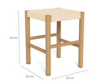 Load image into Gallery viewer, Alvin Stool With Weaved Rope Paper Plaits And Lacquered Pine Wood
