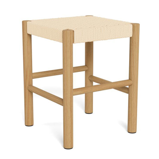 Alvin Stool With Weaved Rope Paper Plaits And Lacquered Pine Wood