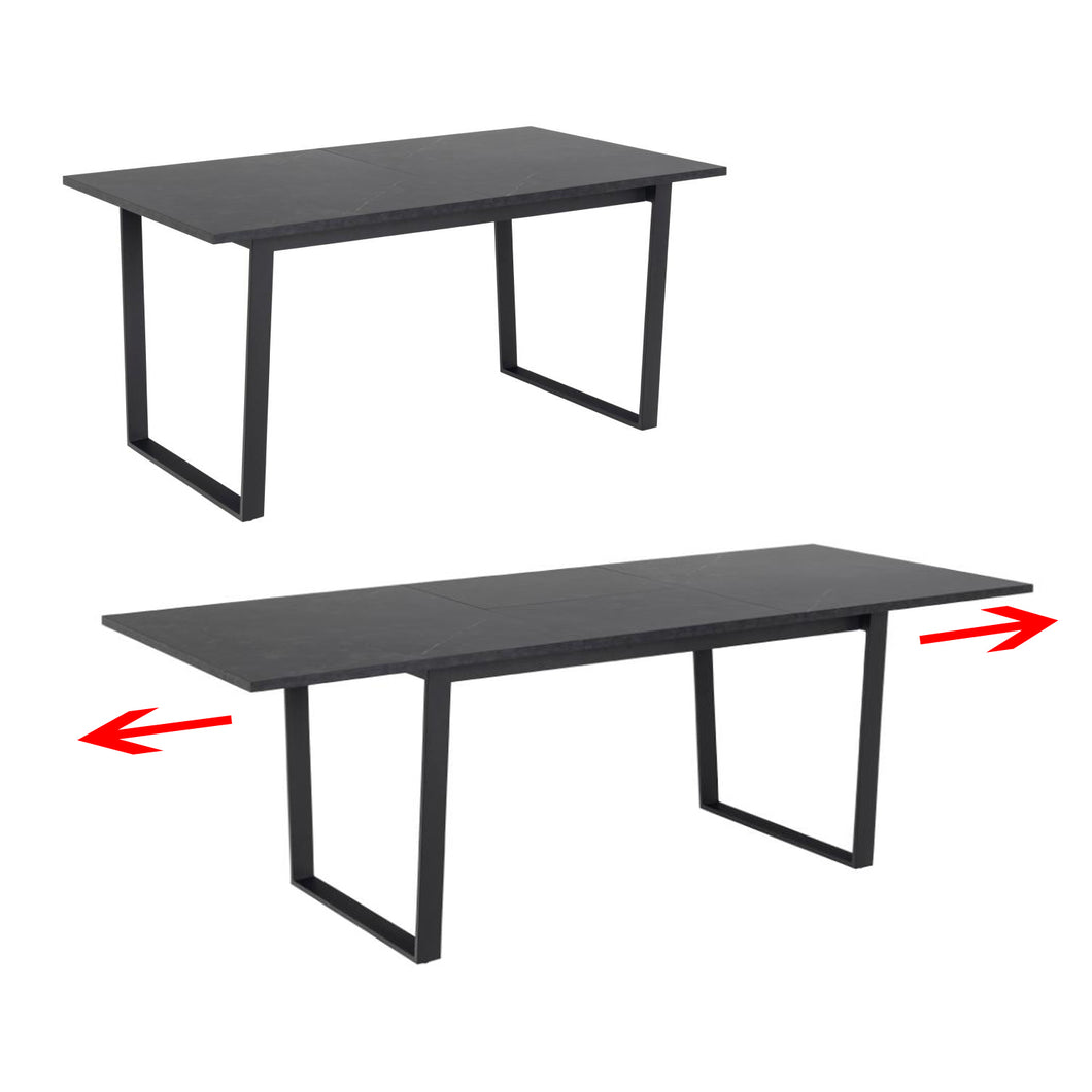 Amble Extendable Black Marble Dining Table 160cm Extending To 220cm