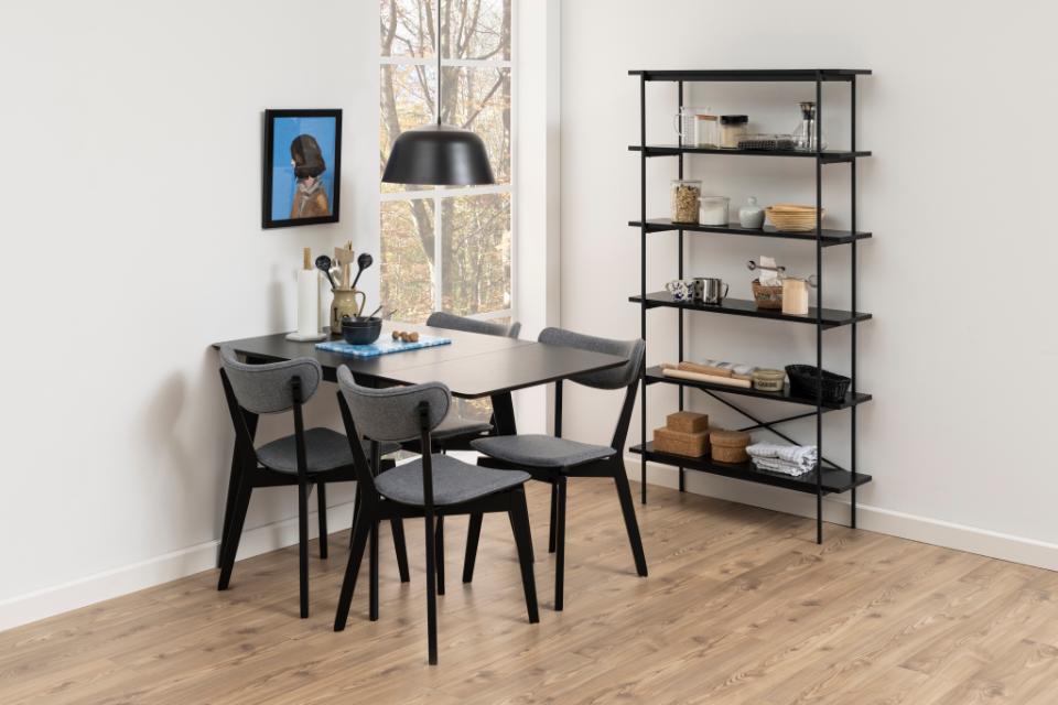 Angus Tall Bookcase Shelving Unit With 5 Shelves And Black Metal Frame 94x27x172 cm