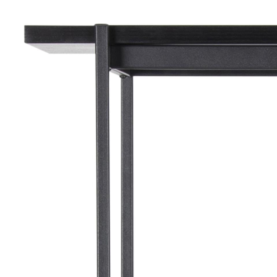 Close-up of a black metal frame on a white background