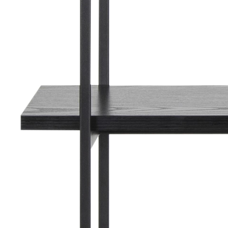 Angus Tall Bookcase Shelving Unit With 5 Shelves And Black Metal Frame 94x27x172 cm