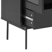 Load image into Gallery viewer, Angus Noir Display Cabinet In Black With 2 Glass Doors And Drawer 75x37,5x152cm
