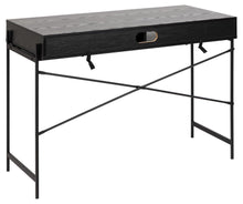 Load image into Gallery viewer, Angus Bureau Modern Office Desk In Black With Metal Legs And Sliding Door Spacious 120cm
