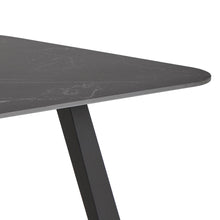 Load image into Gallery viewer, Black marble table top with a white background
