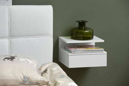 Ashlan Wooden Bedside Wall Table In Oak, Black, White Or Grey