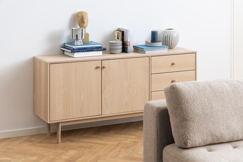 Aston Sideboard Lavish Solid Oak Cabinet With Great Storage And Adjustable Wooden Shelves 160x40x75cm