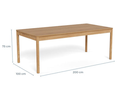 Atlantic Oak Rectangle Dining Table 8 Seat 200x100cm