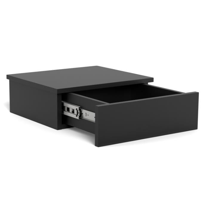 Avignon 1 Drawer Wooden Bedside Wall Table In Black, White Or Oak