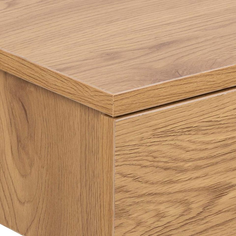 Avignon 1 Drawer Wooden Bedside Wall Table In Black, White Or Oak