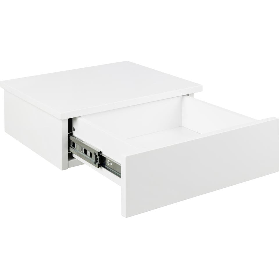 Avignon 1 Drawer Wooden Bedside Wall Table In Black, White Or Oak