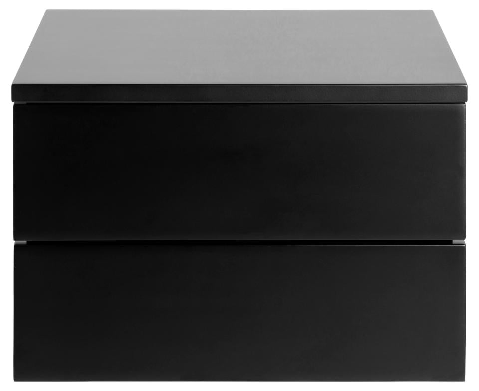 Avignon 2 Drawer Wooden Bedside Wall Table In Black Or White