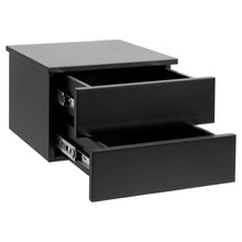 Load image into Gallery viewer, Black metal drawer unit with two open drawers on a white background

