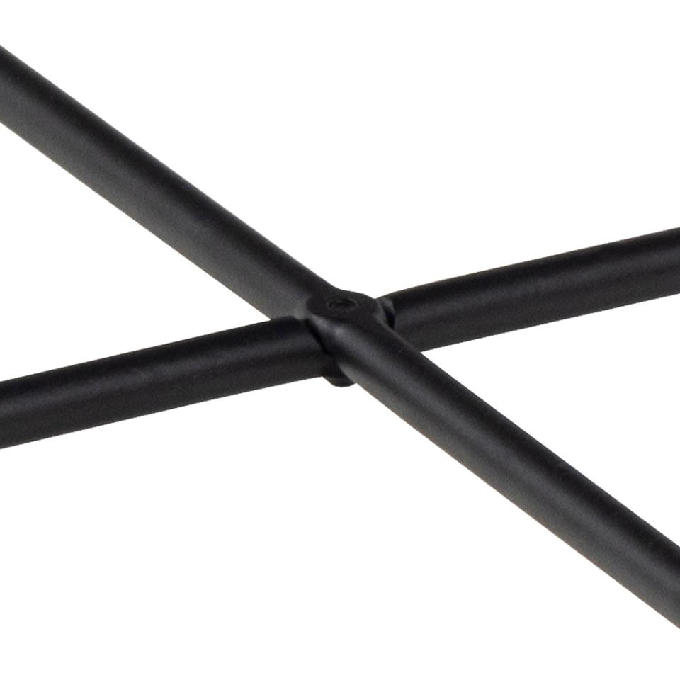 Avila Amour 52cm Round Side Table In Black Marble With A Metal Base