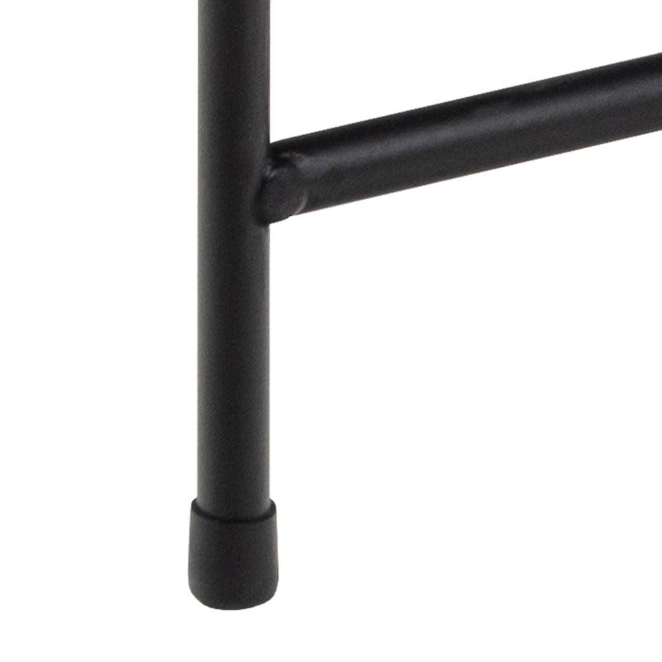 Avila Amour 52cm Round Side Table In Black Marble With A Metal Base