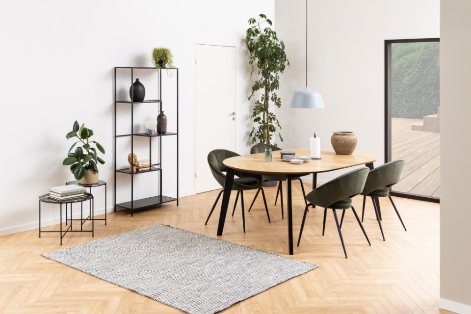 Avila Amour 52cm Round Side Table In Black Marble With A Metal Base