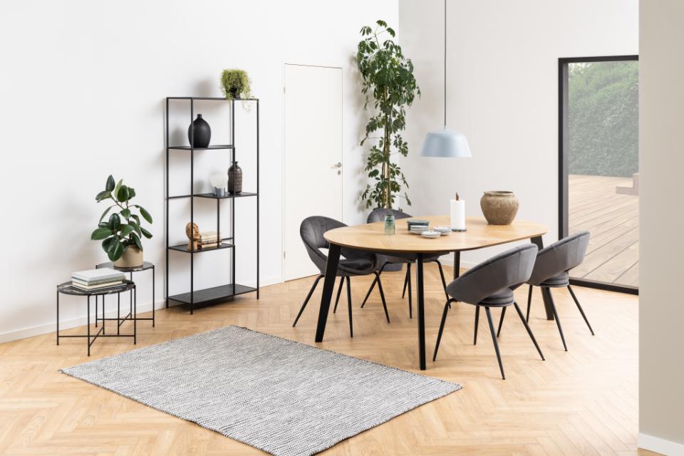 Avila Amour 52cm Round Side Table In Black Marble With A Metal Base